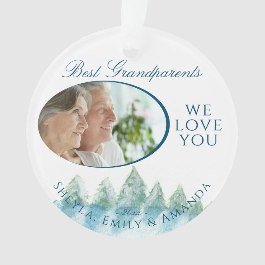 Meilleurs grands-parents Forêt d'hiver aquarelle p (devant)