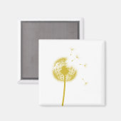 Meilleurs voeux Aimant Dandelion Jaune (Recto/Verso)