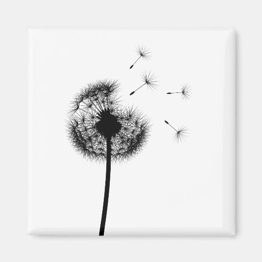 Meilleurs voeux Black Dandelion Magnet (Devant)