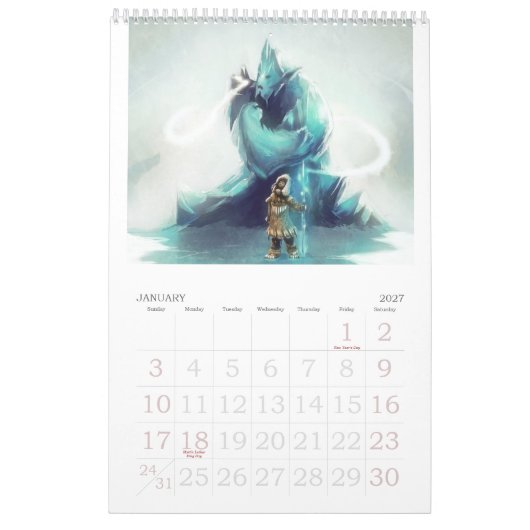 Meilleurs voeux calendrier 2012 (Jan 2027)