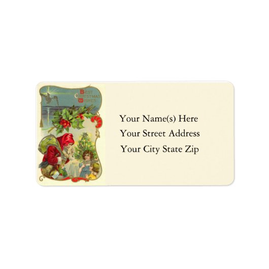 Meilleurs voeux de Noël Étiquette de adresse Vinta (Devant)