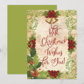 Meilleurs voeux de Noël pour vous ! Carte de voeux (Devant / Derrière)