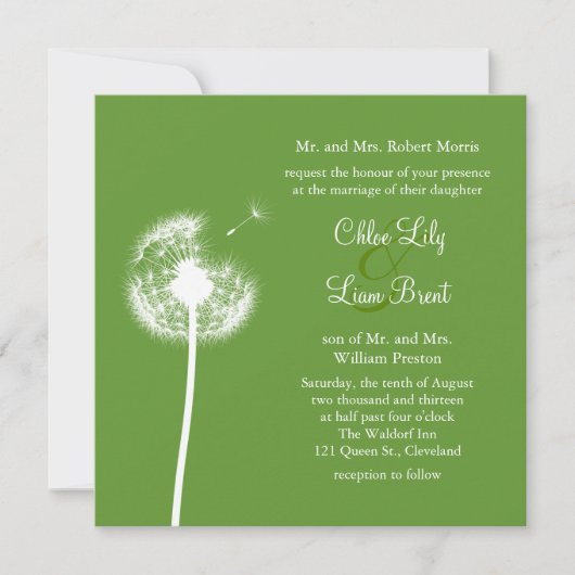 Meilleurs voeux ! Faire-part de mariage (vert) (Devant)