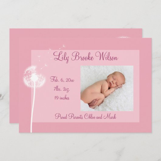 Meilleurs voeux ! ! ! Faire-part de naissance 1 (r (Devant / Derrière)