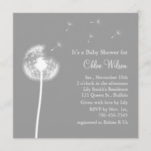 Meilleurs voeux ! Invitation Baby shower (gris)