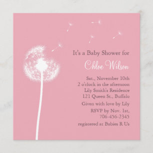 Meilleurs voeux ! Invitation Baby shower (rose)