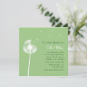 Meilleurs voeux ! Invitation Baby shower (vert) (Debout devant)