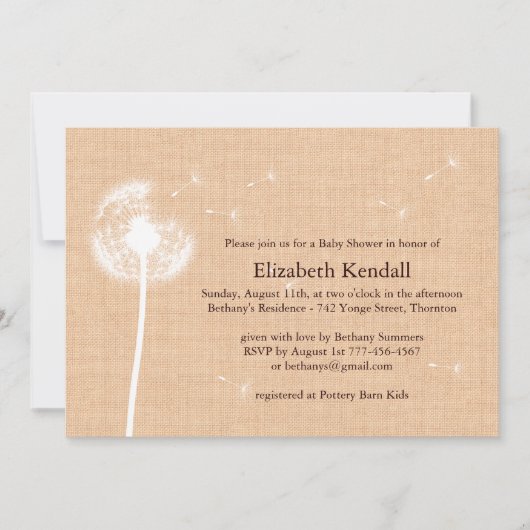 Meilleurs voeux invitation de baby shower de toile (Devant)