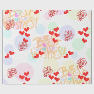 Meilleurs Voeux Papier Enveloppant - Cadeau Coeurs