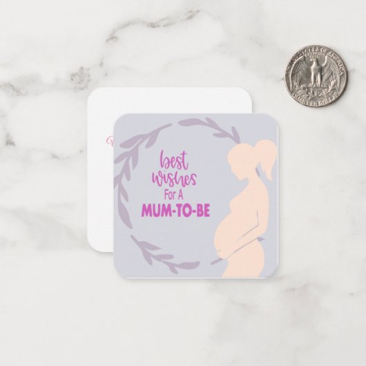 Meilleurs vœux pour une future maman carte de note (Devant/Arrière en situation)
