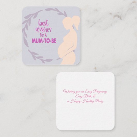 Meilleurs vœux pour une future maman carte de vœux (Devant / Derrière)