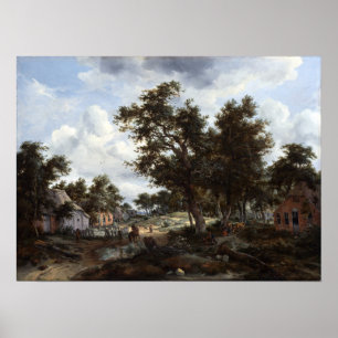 Meindert Hobbema en Abraham Storck A Wooded Lands Poster