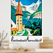 Meiringen, dorp, Zwitserland, oldtimers Poster (Keuken)