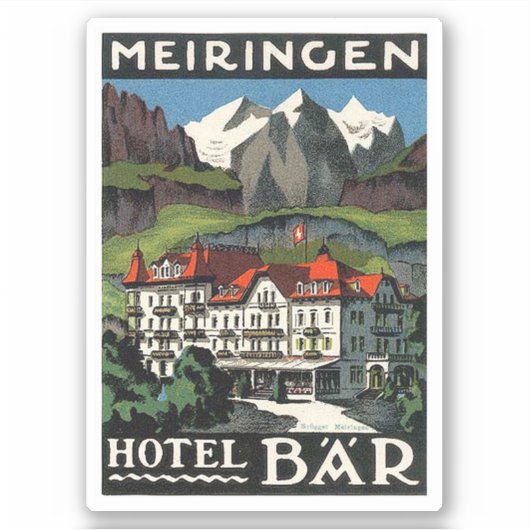 Meiringen Hotel Bar Sticker (Voorkant)