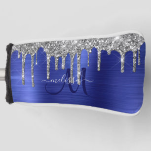 Meisblauw uitstrijken Glitter Brush Metal Monogram Golfheadcover