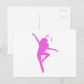 Meisdansersilhouet - Kies achtergrondkleur Briefkaart (Voorkant / Achterkant)