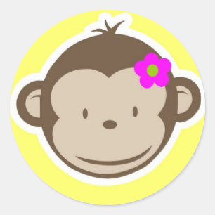 Meisgele aap ronde sticker
