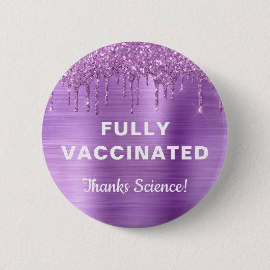 Meisgevaccineerde Paarse Glitter Button (Voorkant)