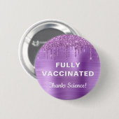 Meisgevaccineerde Paarse Glitter Button (Voorkant /achterkant)