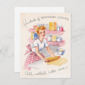  meisje 100 verjaardag wil bakken feestdagenkaart (Voorkant / Achterkant)