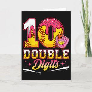 Meisje 10 Dubbele Cijfers 10e Verjaardag Ijs Soft Kaart
