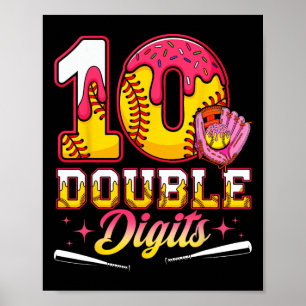 Meisje 10 Dubbele Cijfers 10e Verjaardag Ijs Soft Poster