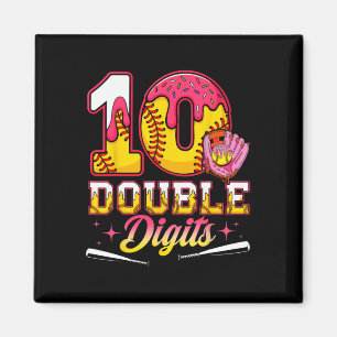 Meisje 10 Dubbele Cijfers 10e Verjaardag Ijs Zacht Magneet