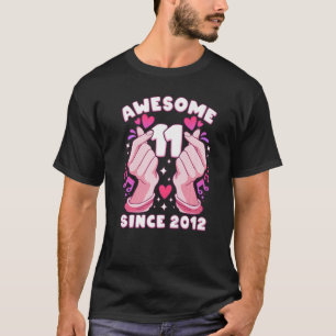 Meisje 11e verjaardag, geboren in 2012, hart K-pop T-shirt