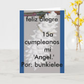 MEISJE 15e verjaardag.Wenskaart, SPAANS Kaart (Gele Bloem)