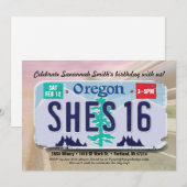 Meisje 16e verjaardag Oregon Uitnodiging (Voorkant / Achterkant)