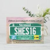 Meisje 16e verjaardag Vermont Uitnodiging (Staand voorkant)