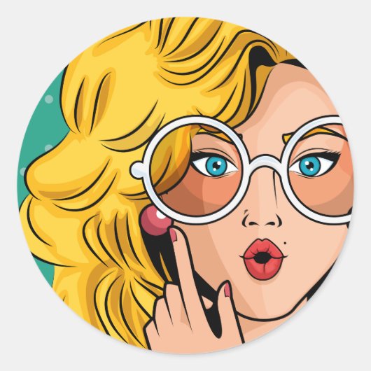 Meisje #1 ronde sticker (Voorkant)