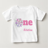 Meisje 1e verjaardag Snowflake Shirt (Voorkant)