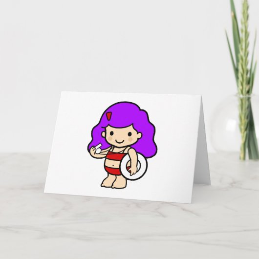 Meisje 2 van de badmeester kaart (Voorkant)