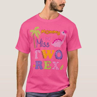 Meisje 2e Verjaardag Mama Ms Two-Rex 2e Dag Party T-shirt