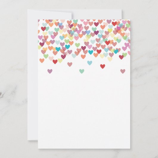 Meisje 3e verjaardag Harten Confetti Regenboog Gli Kaart (Achterkant)