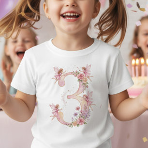 Meisje 3e verjaardag Roze Fee Nummer Drie T-shirt