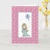 Meisje 4 jaar oude verjaardag Kaart (Gele Bloem)