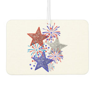 Meisje 4 juli Vrouwen Rood Wit Blauw Ster Amerika Luchtverfrisser
