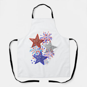 Meisje 4 juli Vrouwen Rood Wit Blauw Ster Amerika Schort