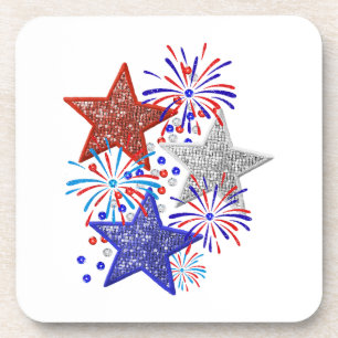 Meisje 4th of July Vrouwen Rood Wit Blauw Ster Ame Bier Onderzetter
