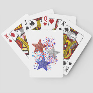 Meisje 4th of July Vrouwen Rood Wit Blauw Ster Ame Pokerkaarten