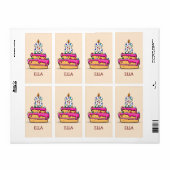 Meisje 8th Birthday, 8 op de zoete roze Cake Etiket (Full Sheet)