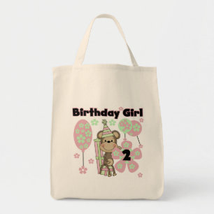 Meisje Aap Met Cadeaus 2e Verjaardag Tshirts Tote Bag