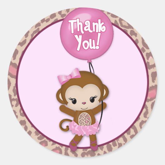 MEISJE AAP Tu Tu Schattigee Baby Dank U #5 TTC Ronde Sticker (Voorkant)