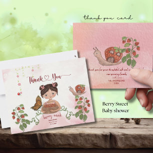 Meisje & Aardbei 'Berry Zoet' Baby Shower Bedankt