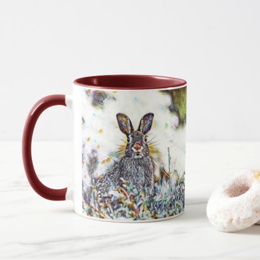 Meisje Abstract gemaakt in VS-Bunnies. Mok (Met donut)