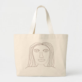 Meisje abstract Tekenkunst Grote Tote Bag