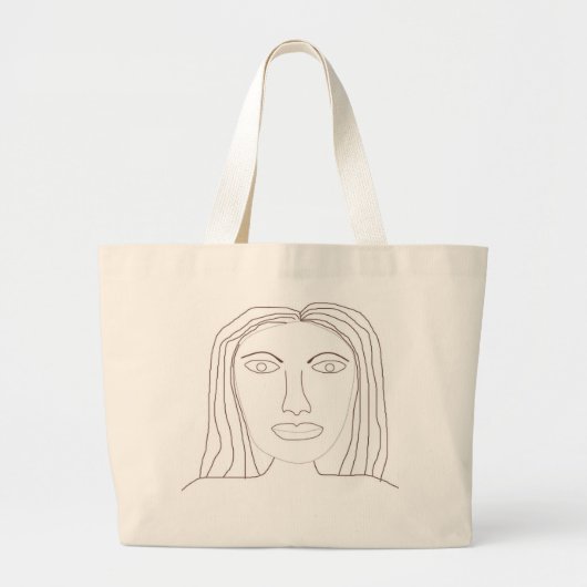 Meisje abstract Tekenkunst Grote Tote Bag (Voorkant)