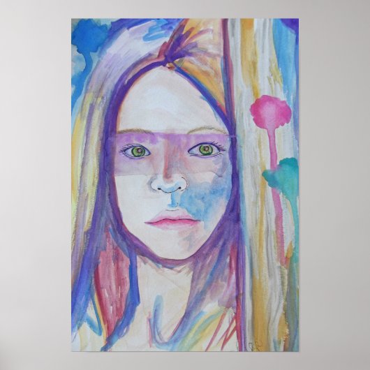 Meisje achter de deur poster (Voorkant)